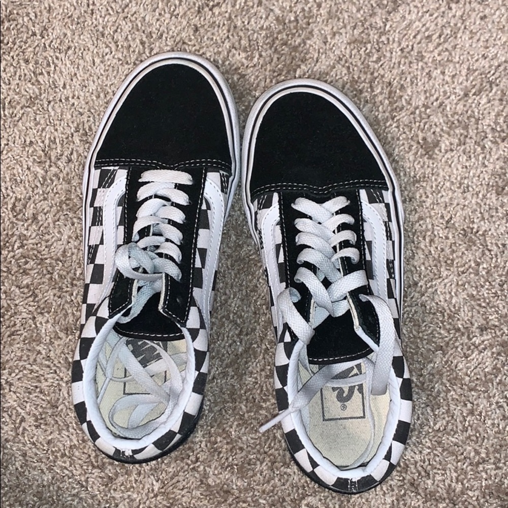 Checkered platform vans